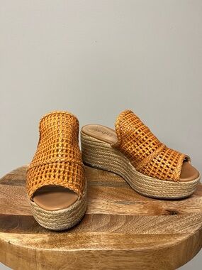 Schutz Woven Leather Espadrille Platform Sandals - Sz EU 39 / US 8